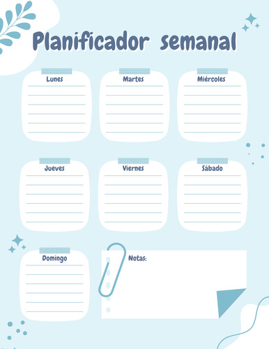 Planner Semanal Completamente Imantado A4 Diseños Vertical