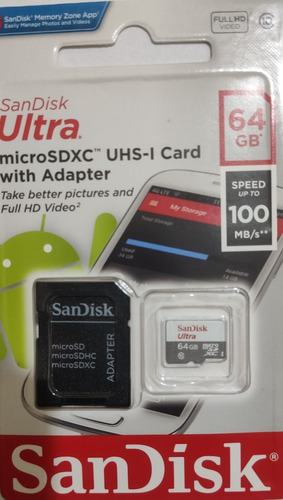 Imagem 1 de 3 de Cartão Memória 64gb Micro Sd Ultra 80mbs Classe 10 Sandisk