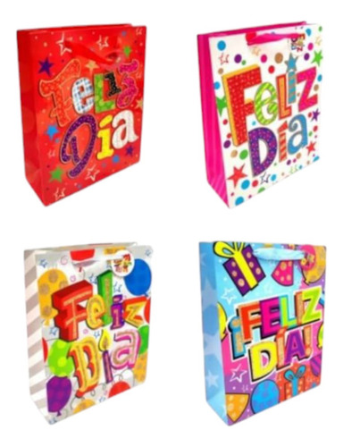 12 Bolsa Regalo Grande Fiesta Cumpleaños 40x30x12