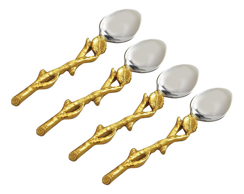 Cucharas Elegance Golden Vine, 5 Pulgadas, Juego De 4