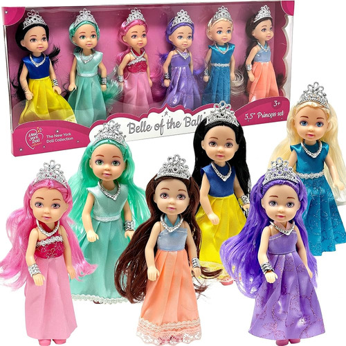 Conjunto De Muñecas Pequeñas Con Mini Muñecas De Princesa Pa