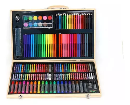  Color More Juego de arte profesional de 93 piezas, kit de  dibujo, lápices de colores y pasteles al óleo en caja de madera,  suministros de arte para adolescentes y adultos 