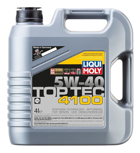 Aceite Top Tec 4100 5w40 Sintetico Liqui Moly 4 Litro Promo Repuestos Floresta