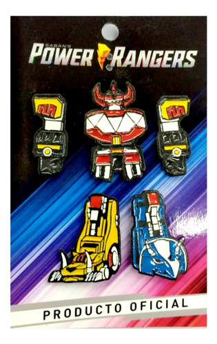 Set Pines Metalicos X 5 Megazord Power Rangers Serie 90s Power Rangers Megazord Power Rangers