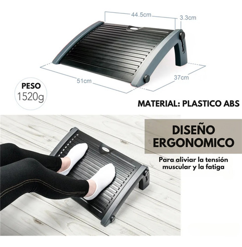 Reposa Apoya Pies Oficina Ergonomico Bajo Escritorio