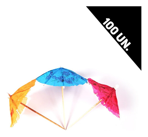 Espeto Guarda Chuva Sol Bebidas Coquetel Enfeite 100 Und