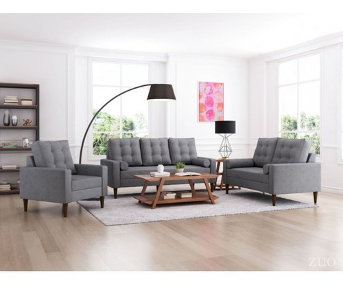 Sofa Morgan - Gris Këssa Cdmx Diseño De La Tela Liso