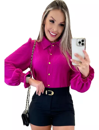 Blusa Bailarina Cropped Feminina Rosa Pink - Compre agora