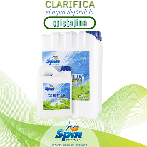 Cristalin Green Para Alberca 10 Litros Biodegradable Spin Ds Azul