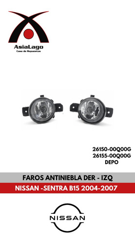Faros Antinieblas Nissan Sentra B15 04-07