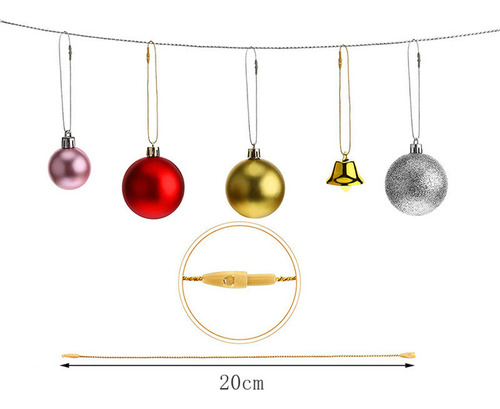 100 Unidades Para Colgar Adornos Navideños, Cuerdas De Ganch