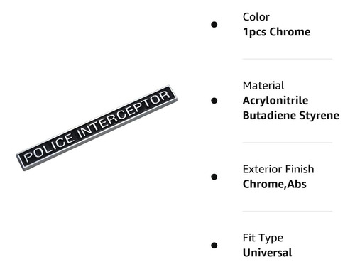 Embroom Police Interceptor Emblem 3d Emblems Trunk Nameplate
