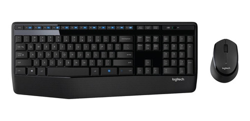 Imagen 1 de 4 de Kit de teclado y mouse inalámbrico Logitech MK345 Inglés de color negro
