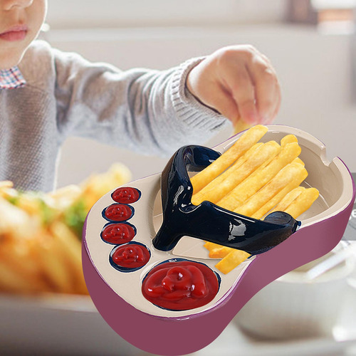 5 Bandeja De Comida De Conjunto De Chips De Cozinha E Azul