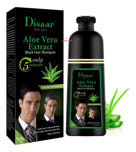 Shampoo Tinte Negro Para Cabello Barba Bigote