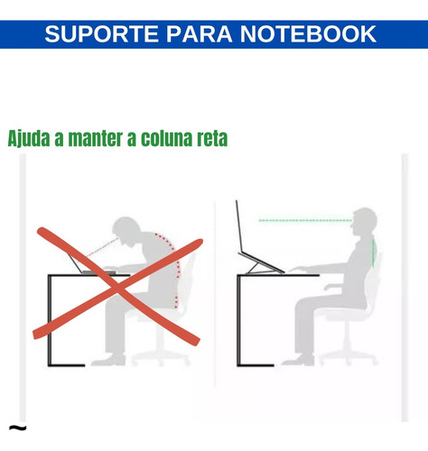 Suporte ergonomico Laptop Notebook Dobrável Ajustável