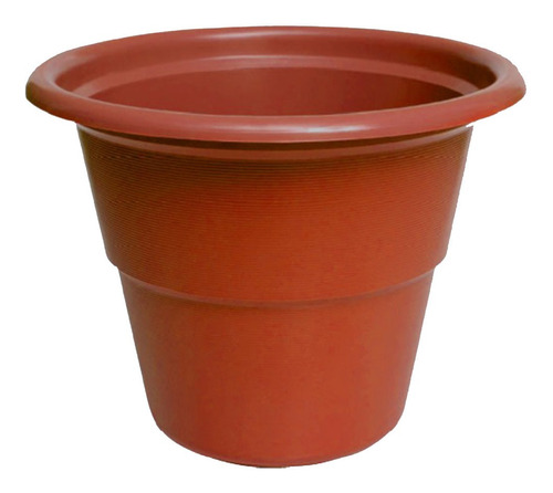 10 Vasos + Pratos Plásticos Redondos Para Plantas 6 Litros Cor Marrom