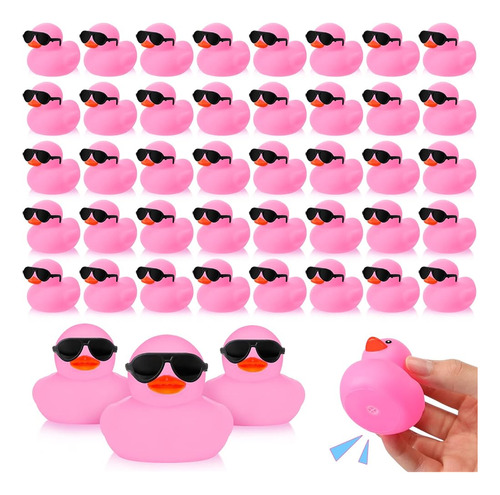 ~? 48 Pack Mini Patos De Goma Con Gafas De Sol Sets Duck Bat