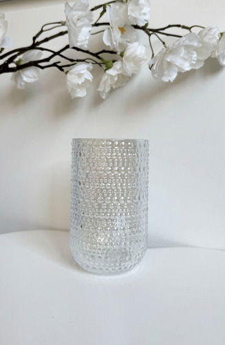 Set X6 Vasos De Vidrio Con Puntos Chicos 300 Ml Tornasolado