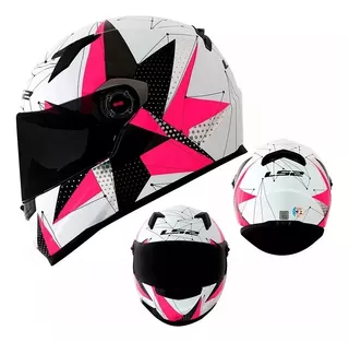 Capacete Ff358 Brilliant Estrela Rosa Starwar Star Feminino