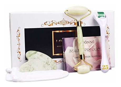 Lavonne ¿4 En 1¿ Authentic Roller Jade & Gua Sha + Derma Rod