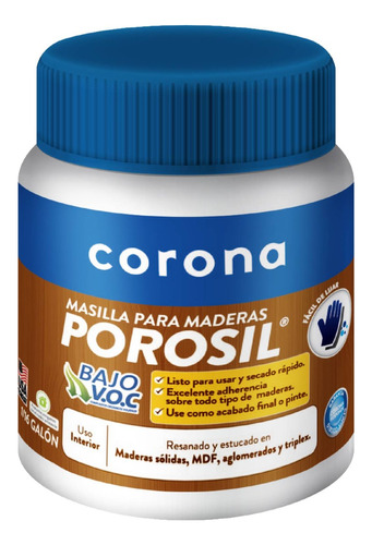  Masilla Para Maderas Porosil Marca  Corona 1/16