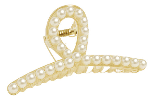 Gancho Pinza Broche Clip Pelo Grande Transparente Perlas Infinito