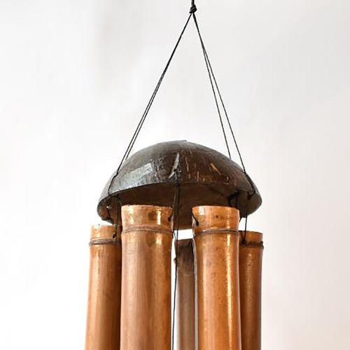 Carrillon Colgante Llamador De Bambu 100cm Largo Total 175cm Color Liso