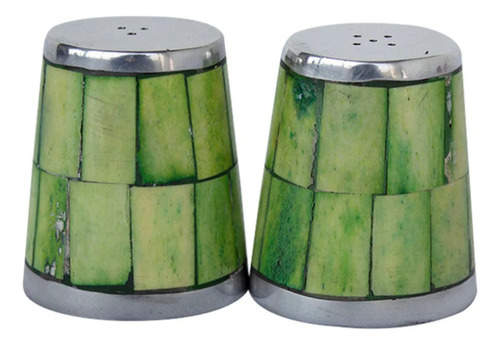 Juego Salero Y Pimentero Acero Inoxidable Cocina Brang Color Verde
