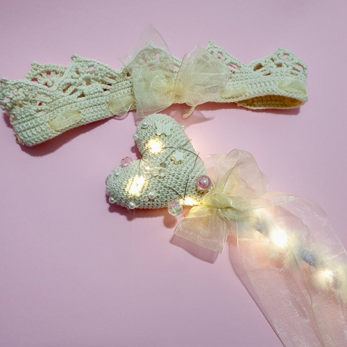 Set Varita Magica Con Luz 45 Cm Y Corona De Algodon, Cosplay