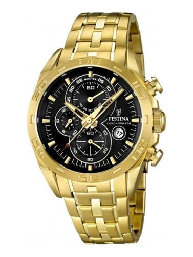 Reloj Festina F16656 Acero Dorado Cronografo 100m Wr