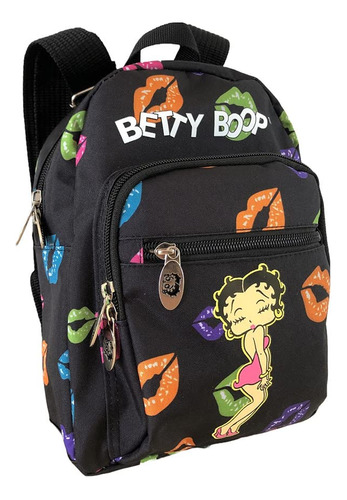 Luxebag Betty Boop Canvas Cute Mini Mochila (negro: Flirt)