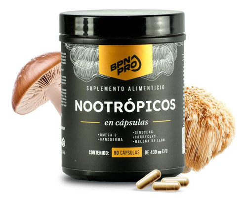 Nootrópicos Con Melena De León Omega Ganoderma Y Cordyceps
