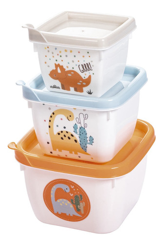 Set 3 Piezas Tuppers Almacenamiento Buba, Mvd Kids