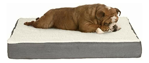 Petmaker Orthopedic Sherpa Top Pet Bed With Memory Foam And