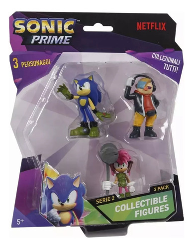Kit Com 3 Bonecos Sonic Prime, Dr. Dont E Thorn Rose
