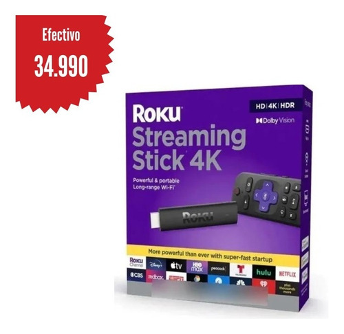 Imagen 1 de 4 de Roku Streaming Stick 4k (3820r) Smart Tv - Phone Store