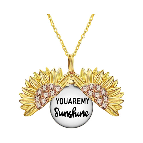 Collar Girasol You Are Sunshine Se Abre Mensaje Regalo