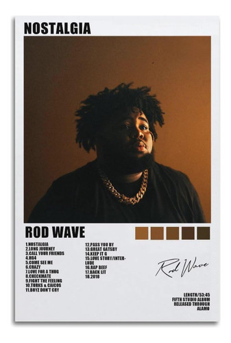 Póster De Nostalgia De Rod Wave Para Álbum De Música, Póster