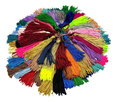 Franjas De Seda Tassel Pinjentes 200 Unidades - Mix Cores