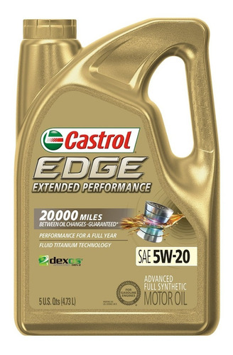 Aceite Sintetico Castrol Edge Extended 5w20 Garrafa 4.73 Lt