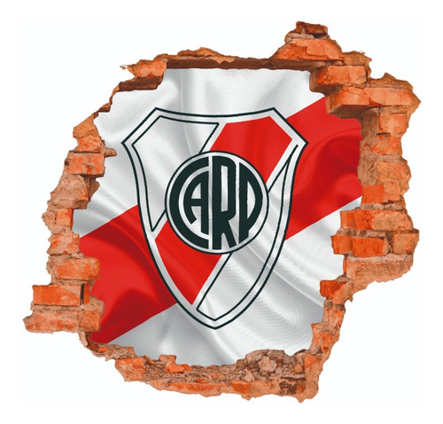 Imagen 5 de 6 de Vinilos Decorativos 3d Pared Rota Mural River Plate