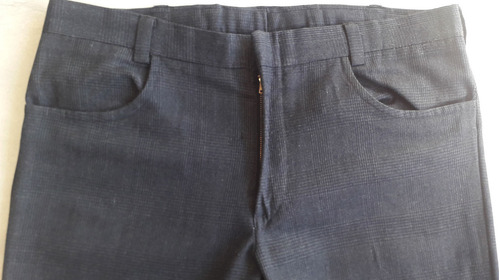 Pantalon De Vestir Detalle Cuadros Poliéster Talle 34