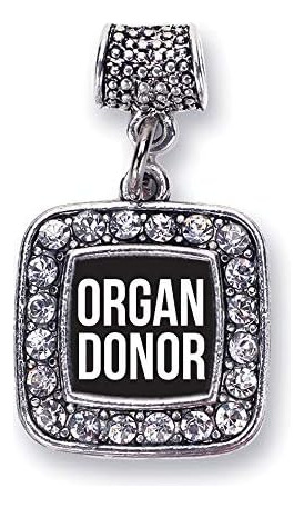 Plata Inspirada Dije De Memoria Negro De Donante De Órganos