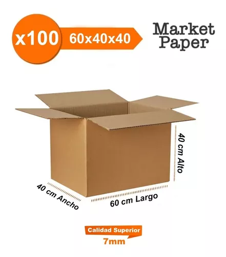 Caja Carton Embalaje 60x40x40 Mudanza Doble Reforzada X100