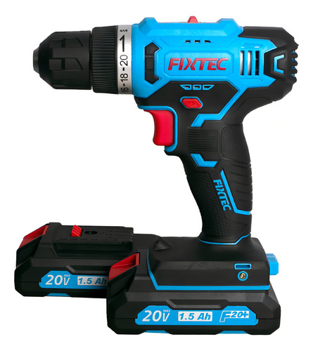 Furadeira Eletrica Sem Fio Com Kit 221pcs - Fixtec Cor Azul