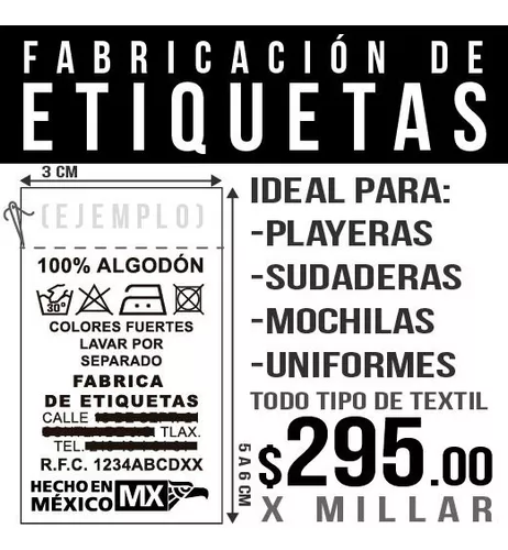 Etiquetas de ropa personalizadas, etiquetas de instrucciones de cuidado,  doble cara, etiquetas oscilantes para ropa, envases reciclados y  ecológicos, suministros para pequeñas empresas -  México