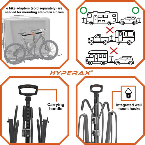 Hyperax Volt Rv Lite Rv Rated Hitch Mounted 2 Bike Rack Carr