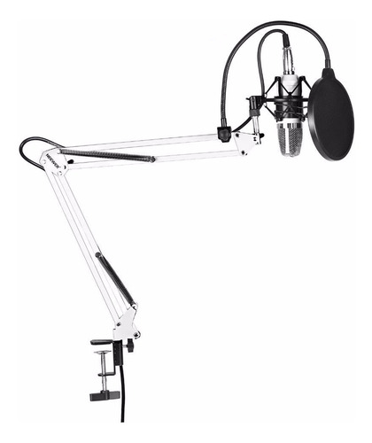 Soporte Para Micrófono Brazo + Filtro Antipop Redondo Elefir