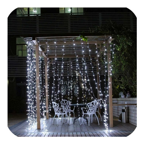 Imagen 2 de 4 de Cortina Led 3x2mts 240 Luces Guirnaldas 16tiras (enchufe)